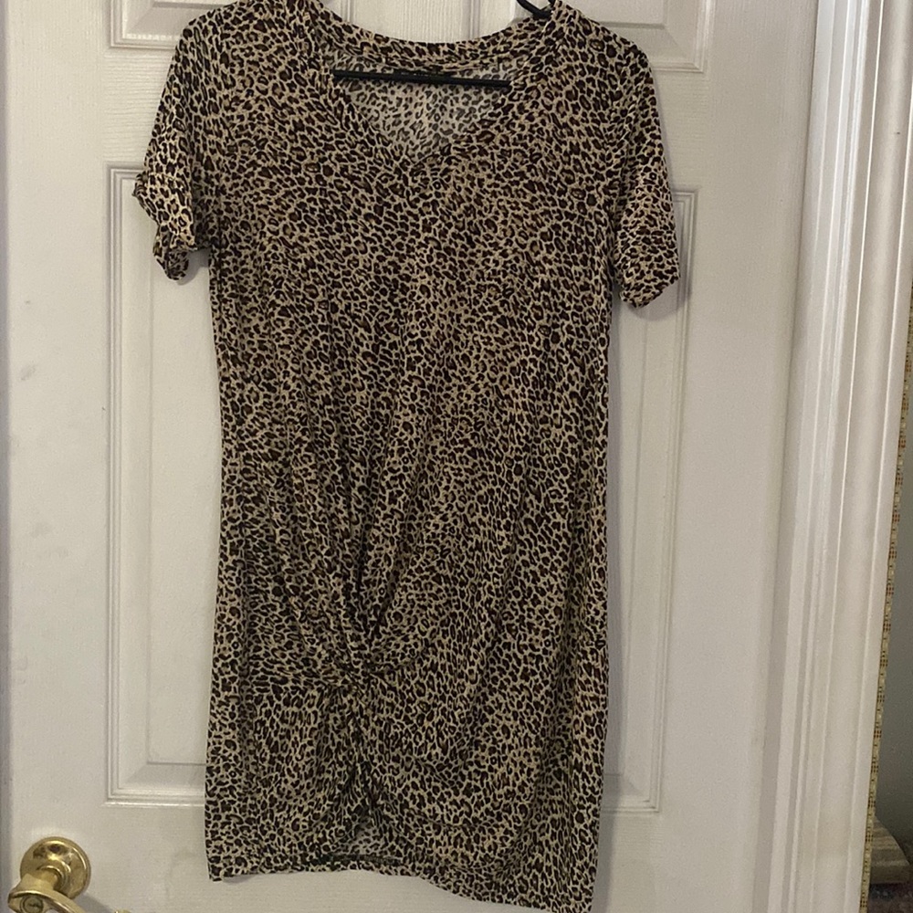 SHEIN leopard jersey dress, size: M